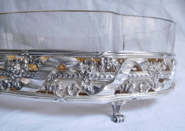 Large sterling silver & vermeil planter, Louis XVI style, silversmith Veuve Compère