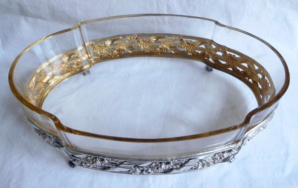 Large sterling silver & vermeil planter, Louis XVI style, silversmith Veuve Compère