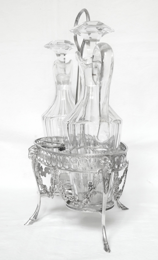 Sterling silver oil & vinegar set, late 18th century (1798-1809)