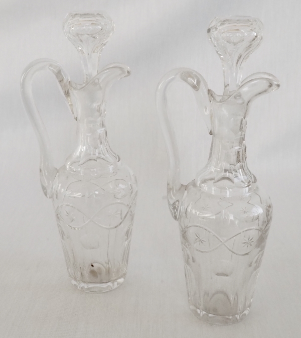 Empire sterling silver oil and vinegar set, French hallmark Rooster, early 19th century