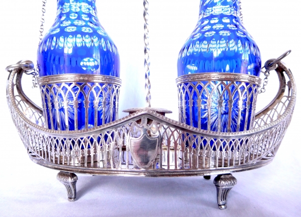 Sterling silver oil and vinegar set, late 18th century production