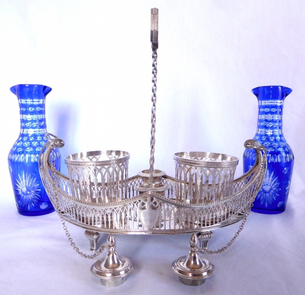 Sterling silver oil and vinegar set, late 18th century production