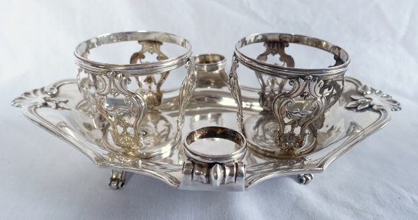 Sterling silver oil and vinegar set, Louis XV - Louis XVI period, 18th century - Paris - 1777