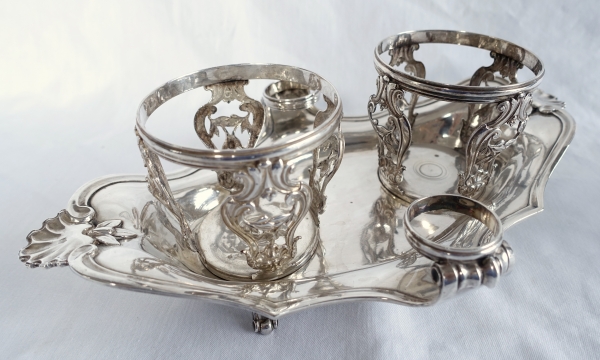 Sterling silver oil and vinegar set, Louis XV - Louis XVI period, 18th century - Paris - 1777