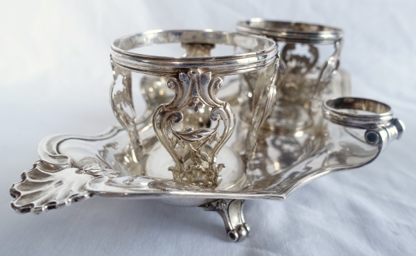 Sterling silver oil and vinegar set, Louis XV - Louis XVI period, 18th century - Paris - 1777
