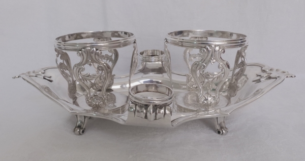 Sterling silver oil and vinegar set, Louis XV - Louis XVI period, 18th century