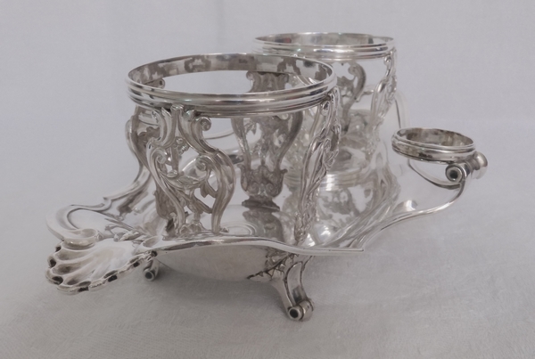 Sterling silver oil and vinegar set, Louis XV - Louis XVI period, 18th century