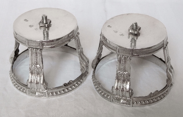 Antique French sterling silver oil & vinegar set, 18th century - Louis XVI period