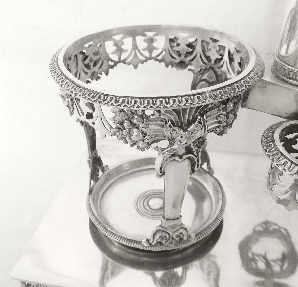 Huilier vinaigrier en argent massif d'époque Empire