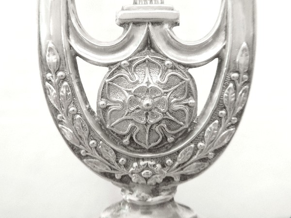 Huilier vinaigrier en argent massif d'époque Empire