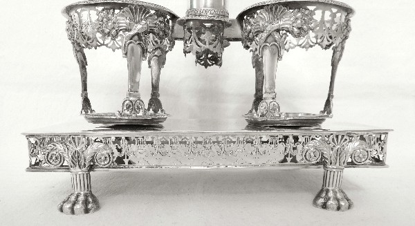 Huilier vinaigrier en argent massif d'époque Empire