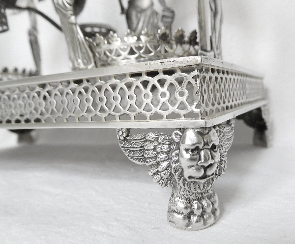 Empire sterling silver oil and vinegar set, early 19th century