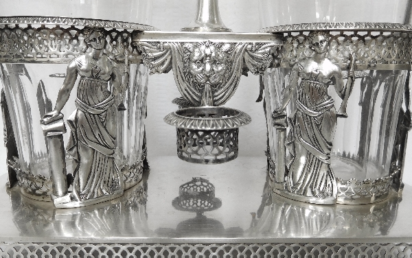 Empire sterling silver oil and vinegar set, early 19th century