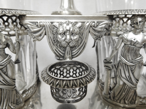 Empire sterling silver oil and vinegar set, early 19th century