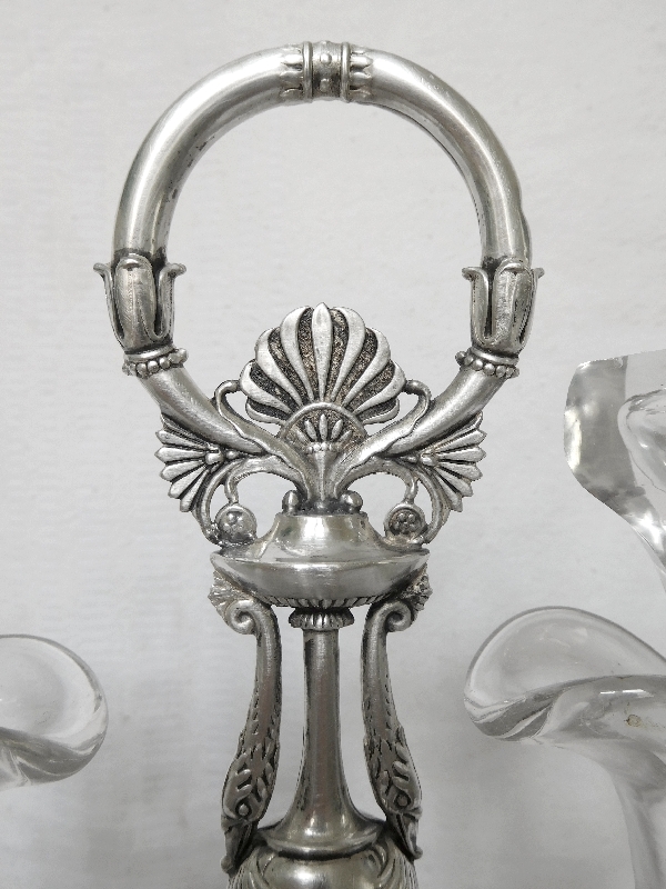 Empire sterling silver oil and vinegar set, early 19th century