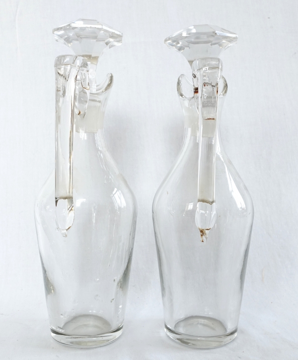 Empire sterling silver oil and vinegar set, French hallmark Rooster, early 19th century