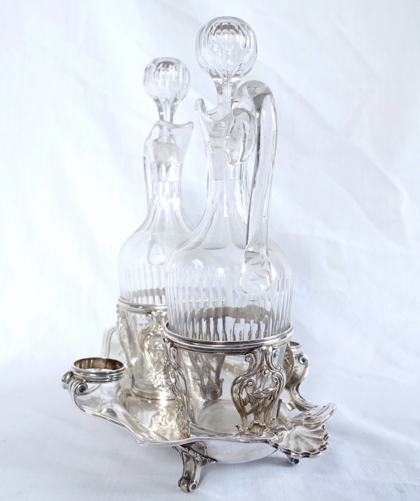 Sterling silver oil and vinegar set, Louis XV - Louis XVI period, 18th century - Paris - 1777