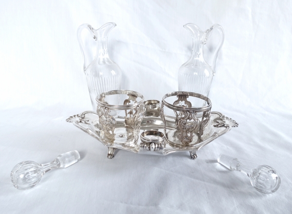 Sterling silver oil and vinegar set, Louis XV - Louis XVI period, 18th century - Paris - 1777