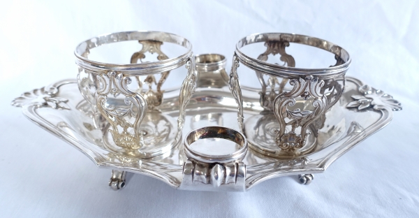 Sterling silver oil and vinegar set, Louis XV - Louis XVI period, 18th century - Paris - 1777