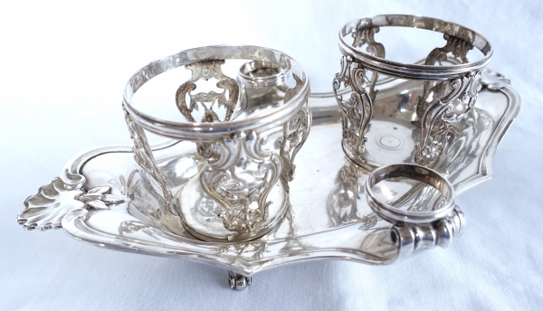 Sterling silver oil and vinegar set, Louis XV - Louis XVI period, 18th century - Paris - 1777