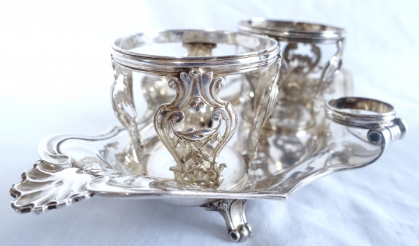 Sterling silver oil and vinegar set, Louis XV - Louis XVI period, 18th century - Paris - 1777