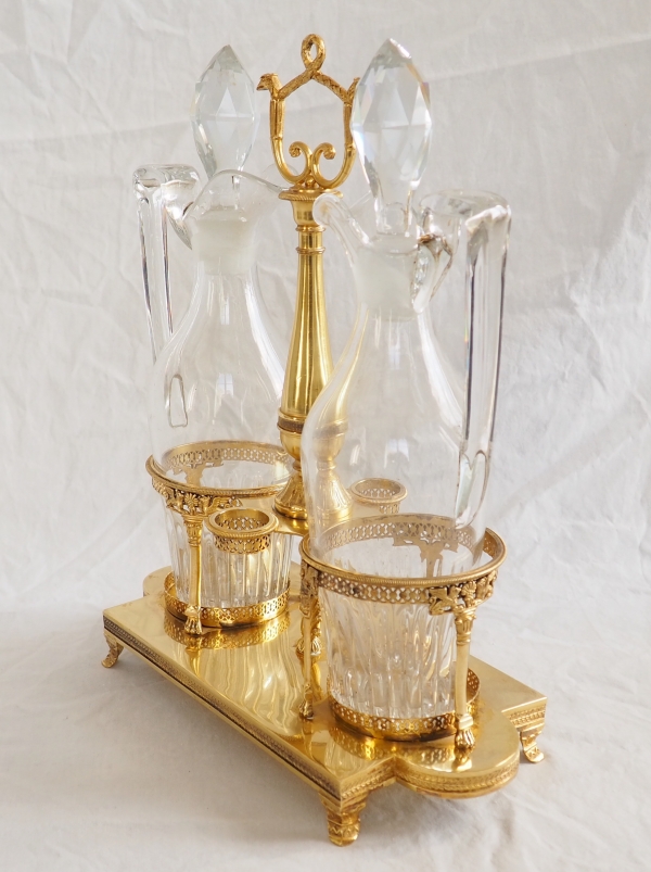 Empire vermeil oil and vinegar set, French hallmark Rooster, early 19th century