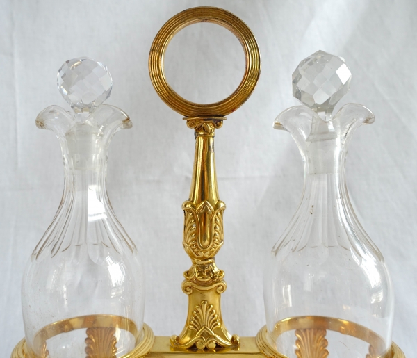 Huilier vinaigrier Empire en vermeil (argent massif doré à l'or) - poinçon Vieillard