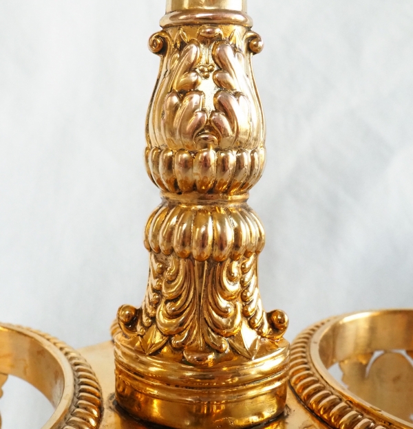 Vermeil oil and vinegar set, Marquis crown engraved - early 19th century circa 1830