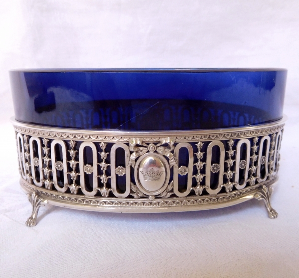 Boin Taburet : sterling silver and crystal planter, crown of Marquis