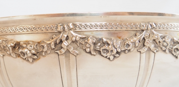 Louis XVI style sterling silver and vermeil bowl - late 19th century