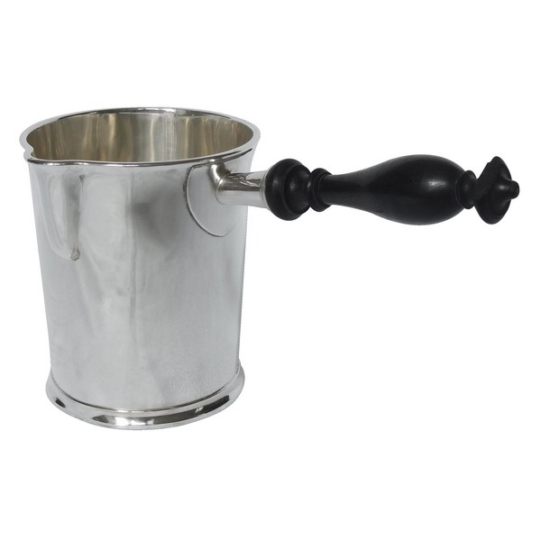 Sterling silver milk jug, ebony handle