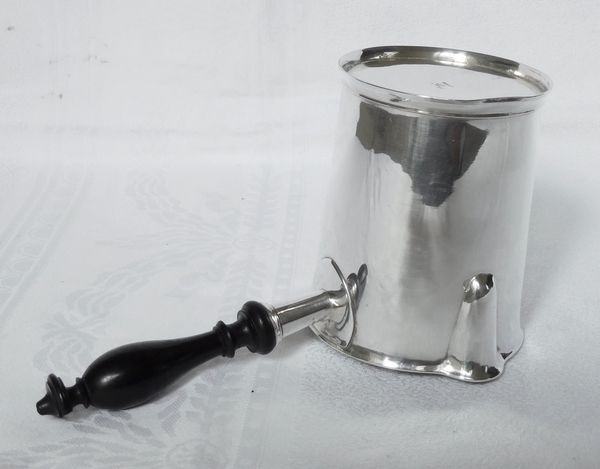 Sterling silver milk jug, ebony handle