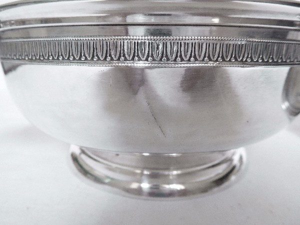 Antique French sterling silver vegetable dish, Empire style