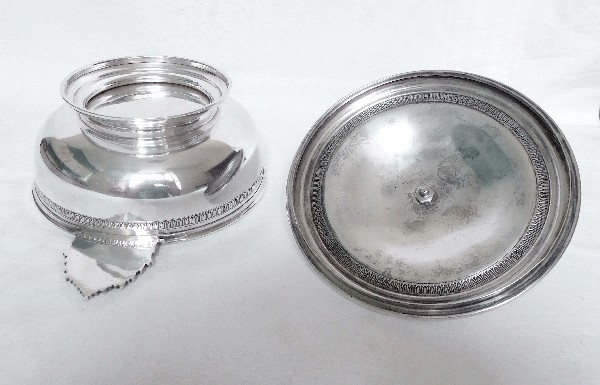 Antique French sterling silver vegetable dish, Empire style