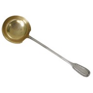 Puiforcat : sterling silver and vermeil cream ladle, Louis XVI style