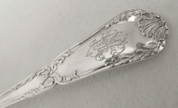 Puiforcat : sterling silver ladle, Transition style Pompadour pattern