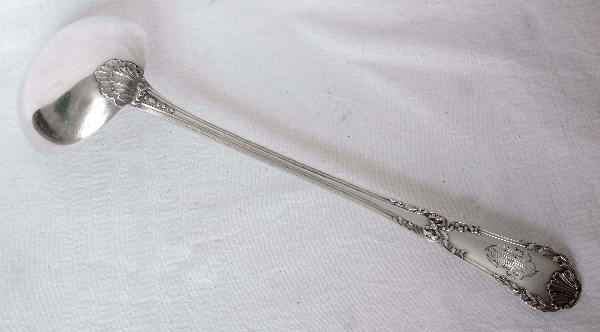 Soufflot & Puiforcat : sterling silver ladle, Transition style, Pompadour pattern