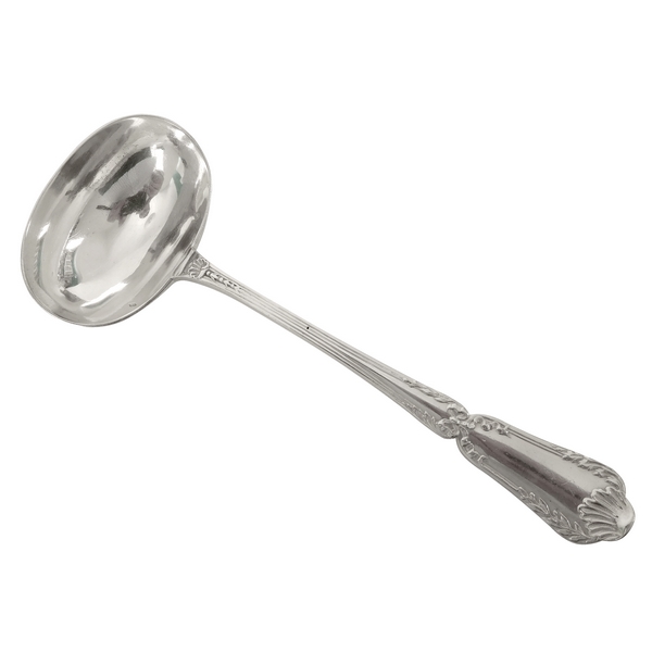 Puiforcat : sterling silver cream ladle, Transition style Pompadour pattern