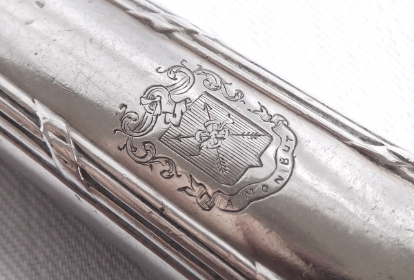 Puiforcat : sterling silver Louis XVI style flatware for 12 - 36 pieces - coat of arms
