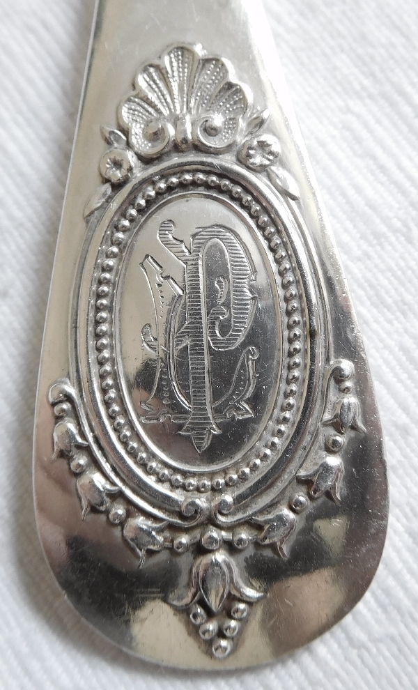 Sterling silver flatware, Louis XVI style, Granvigne silversmith, 48 pieces