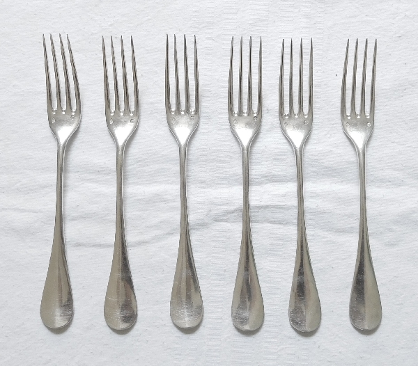 Sterling silver flatware, Louis XVI style, Granvigne silversmith, 48 pieces