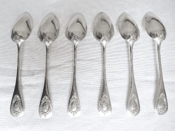 Sterling silver flatware, Louis XVI style, Granvigne silversmith, 48 pieces