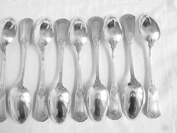 Silver plated Empire style flatware for 12