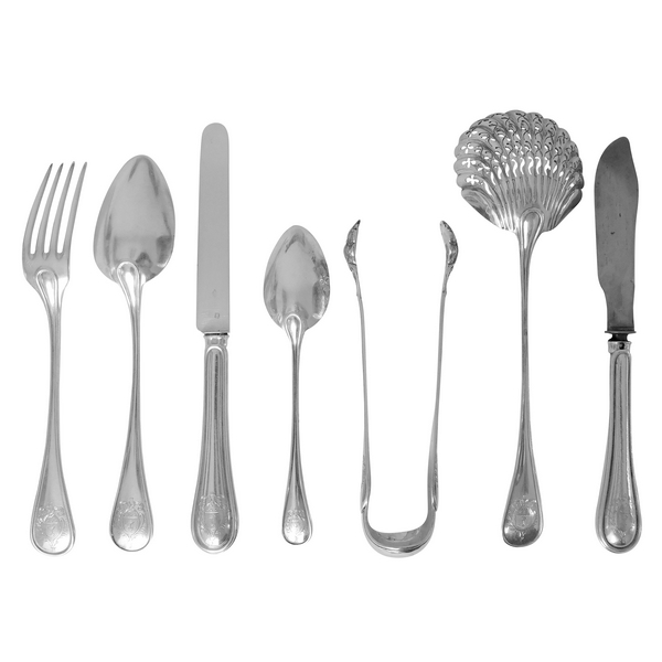 Granvigne : sterling silver flatware for 24 guests, 99 pieces