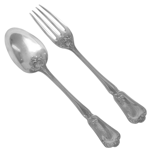 Sterling silver Louis XV style flatware, Henin & Cie