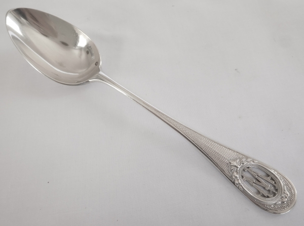 Louis XVI style sterling silver flatware for 18 : 95 pieces - silversmith Henin & Cie