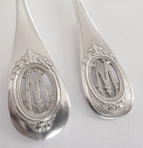 Louis XVI style sterling silver flatware for 18 : 95 pieces - silversmith Henin & Cie