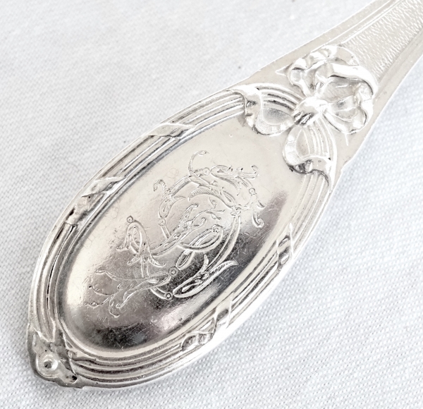 Louis XVI style sterling silver flatware for 18 : 36 pieces - silversmith Henin & Cie