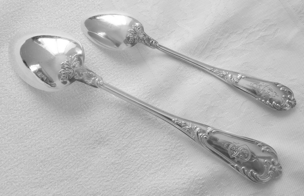 Louis XV style sterling silver flatware, 49 pieces by Henri Soufflot