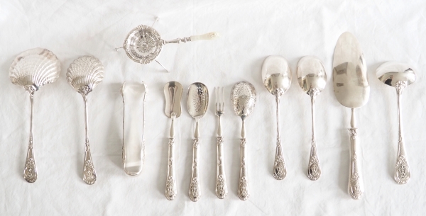 Sterling silver and vermeil flatware for 12 guests - silversmith Granvigne - 127 pieces